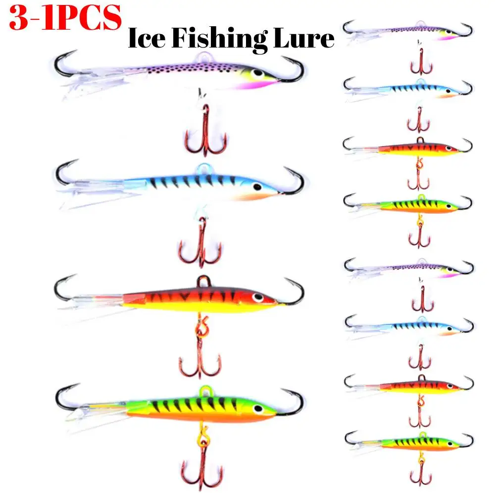 3-1PCS Colorful Balancers Winter Fishing Lures Tackle 8.3cm 18g Jigging Rap With Minnow Profile Hard Bait Pesca Ice Fishing Lure