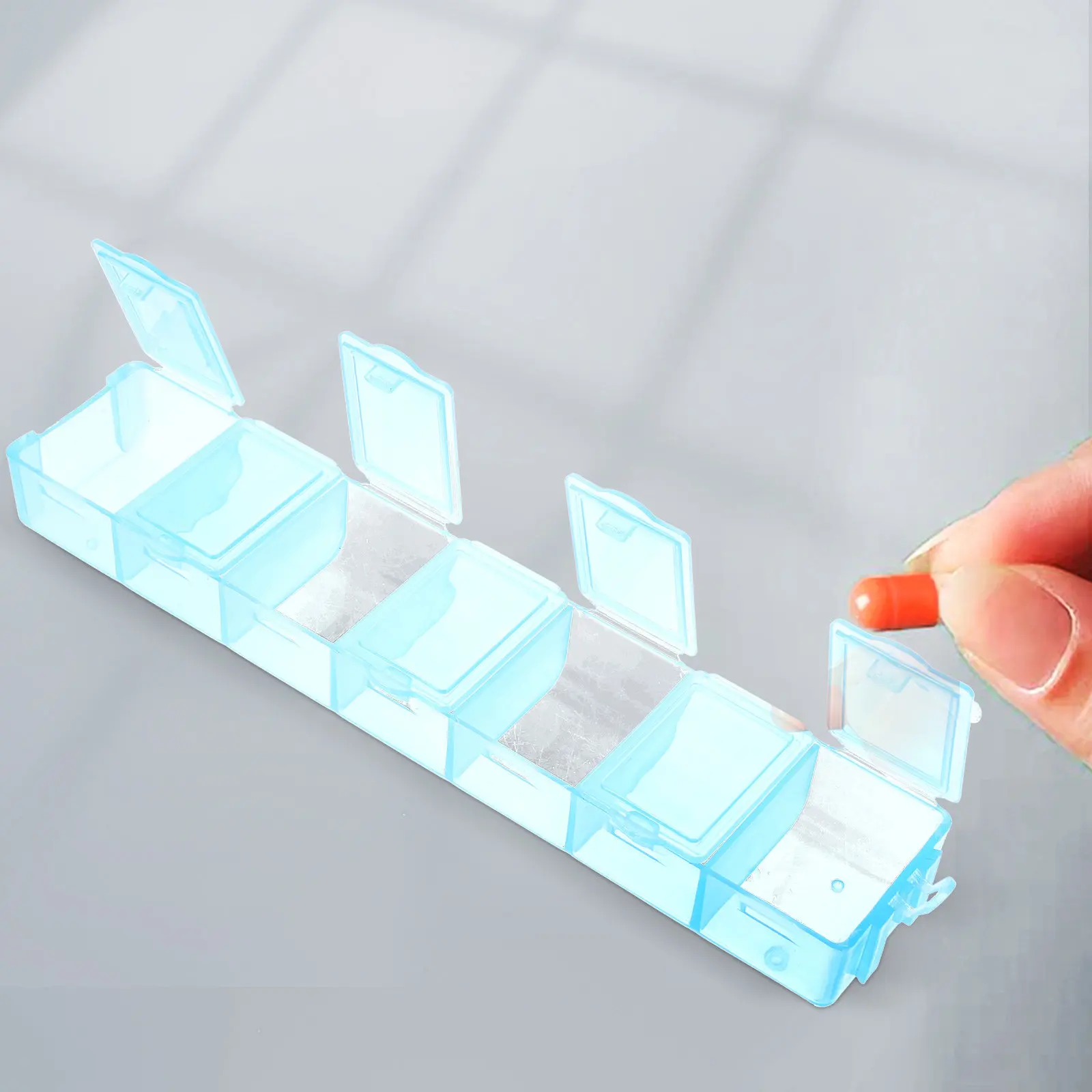 Pill Organizer Portable Plastic Medicine Box Weekly Storage Container Multi Compartment Tablet Dispenser For Travel Home Health