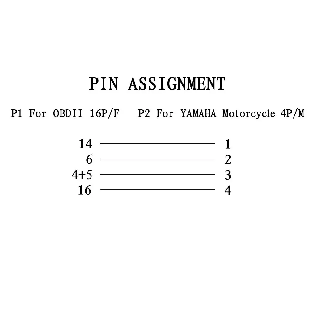 4 To 16 Pin OBD2 Adaptors Motorcycle OBD Diagnostic Cable Extension Connector For Yamaha XSR FJR TRACER