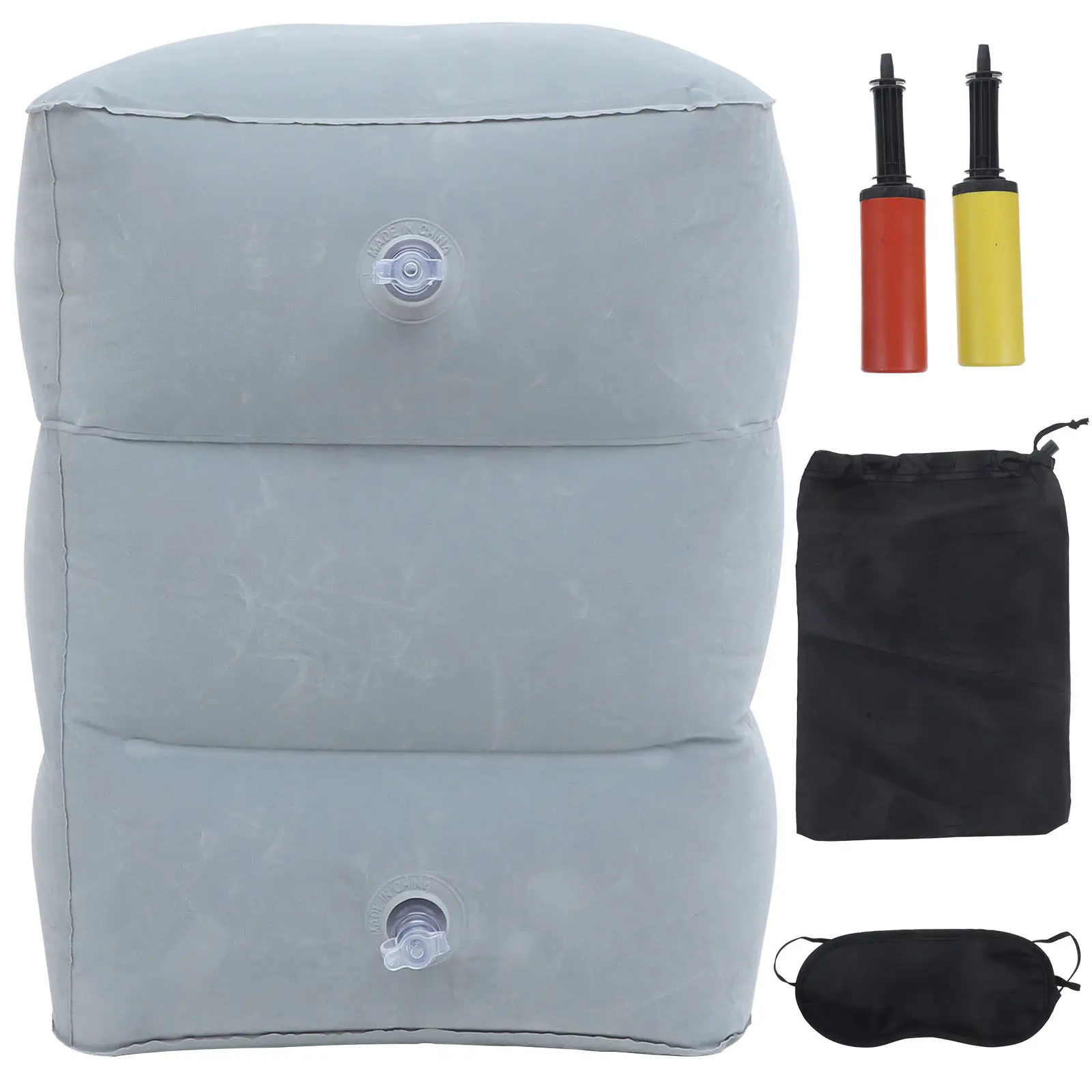 1Set Inflatable Foot Rest Pillow Portable Airplane Footrest Leg Support Travel Accessories Improve Circulation Reduce Swelling
