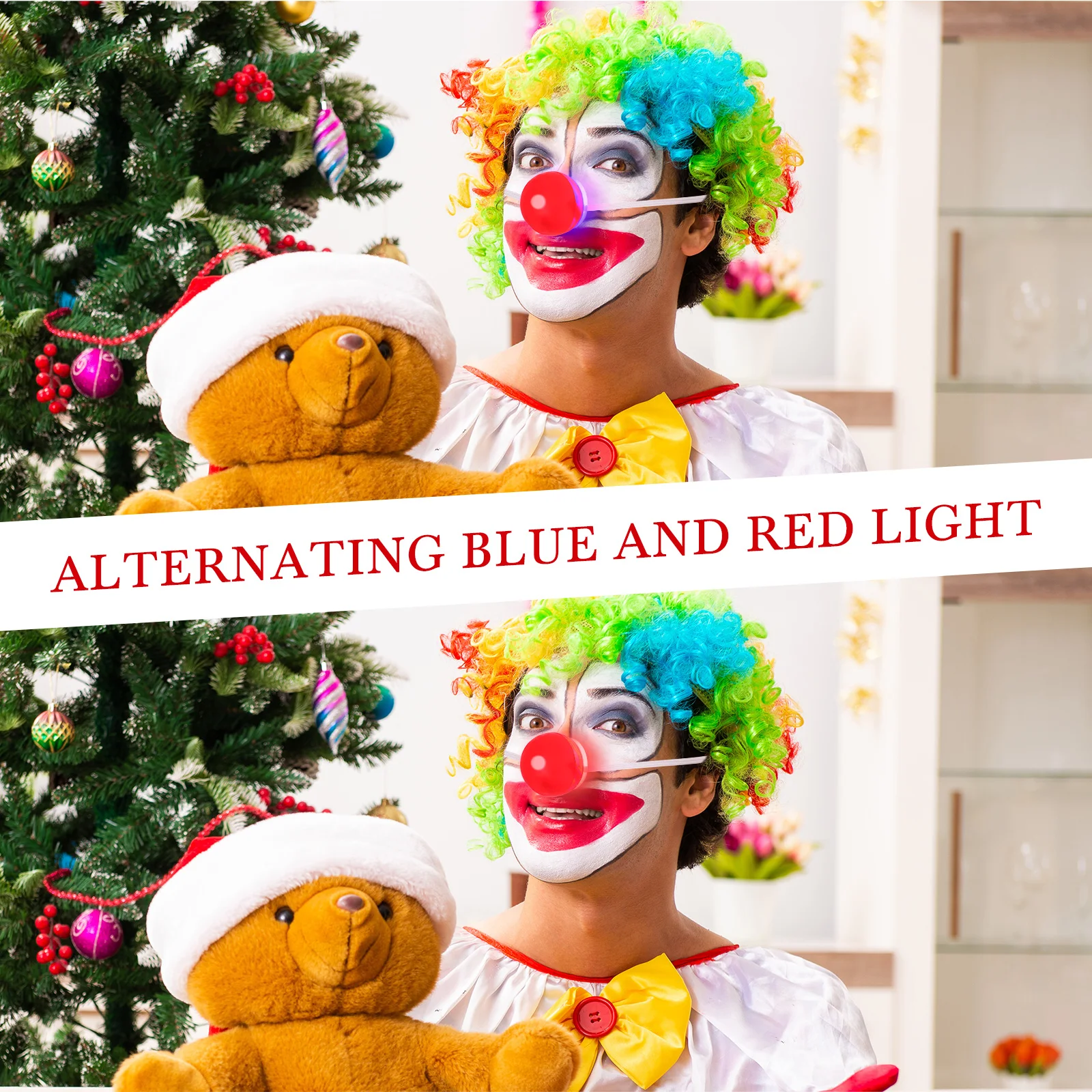 

6 Pcs Glowing Clown Decoration Adults for Kids Mask Party Costume Favor