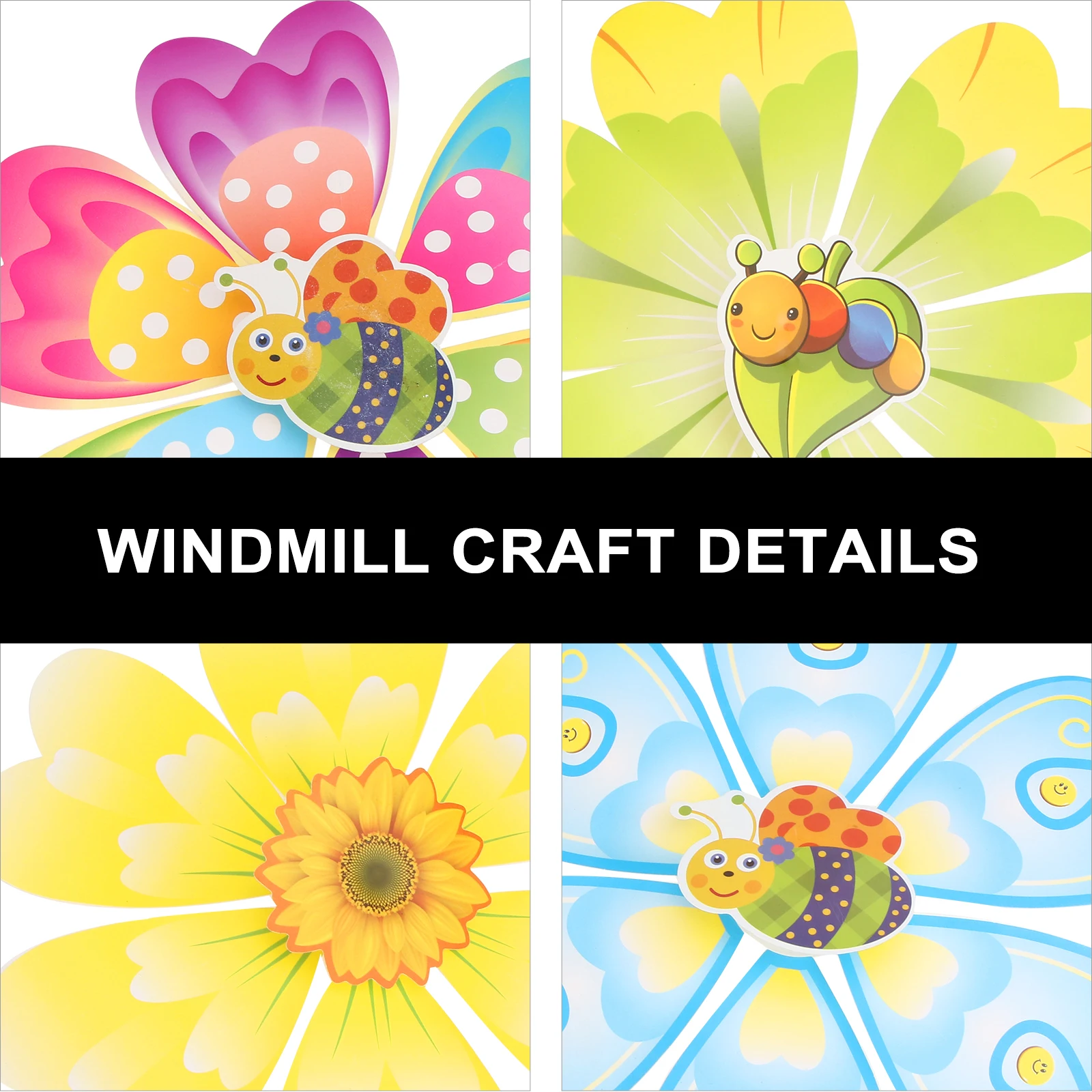 

10pcs Outdoor Garden Windmill Plug-In Stylish Wind Yard Plastic Pinwheels Children'S Playground Outdoor Decoration