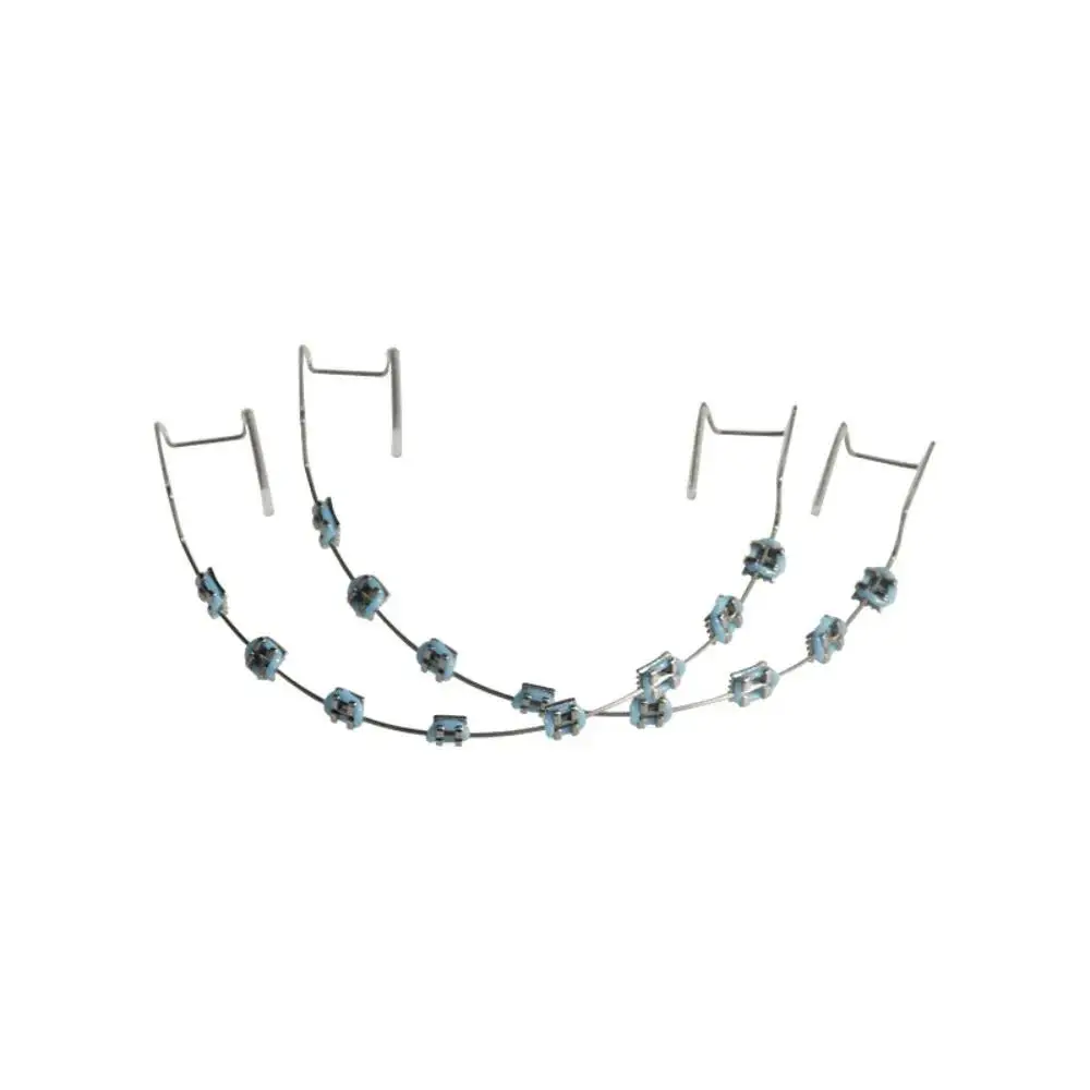 

New 1 Pair Novelty Temporary Braces Colorful Tooth Decor with Metal Wires Orthodontic Fake Brackets Dental Party Props