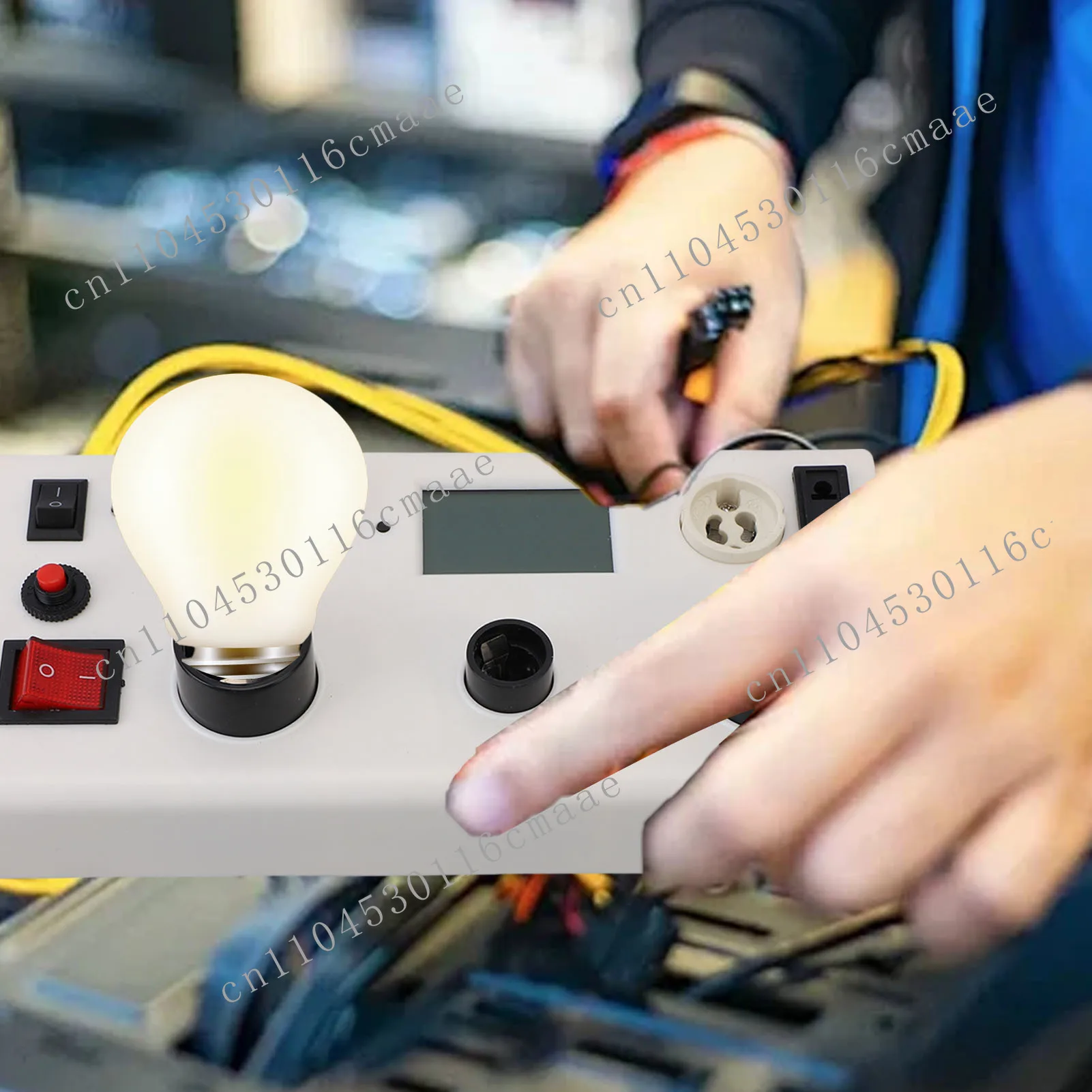 

Lamp Tester Box LED Bulb Power Tester Multifunctional Current Voltage Power PF E27 E14 GU10 2 Prong Plug Bulb Socket Tester