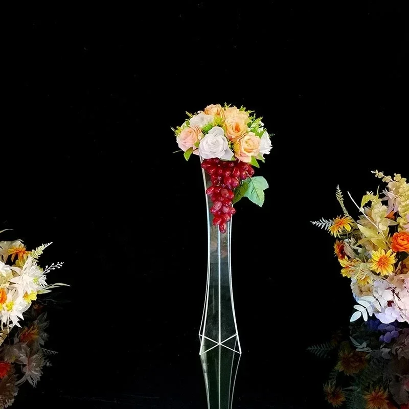 Transparente Acrylvase im 10er-Pack für Hochzeitsgang, Wegführung, Blumenhalter, Tischdekoration für Party, Bankett, Event, Zeremonie – Detail 3