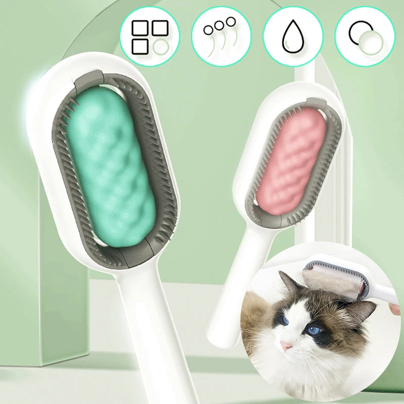 Cat Dog Brush Comb Pet Grooming Brush Massages Removes Hair Brush Long Hair Shedding Self Cleaning Comb & cleaning Wipes