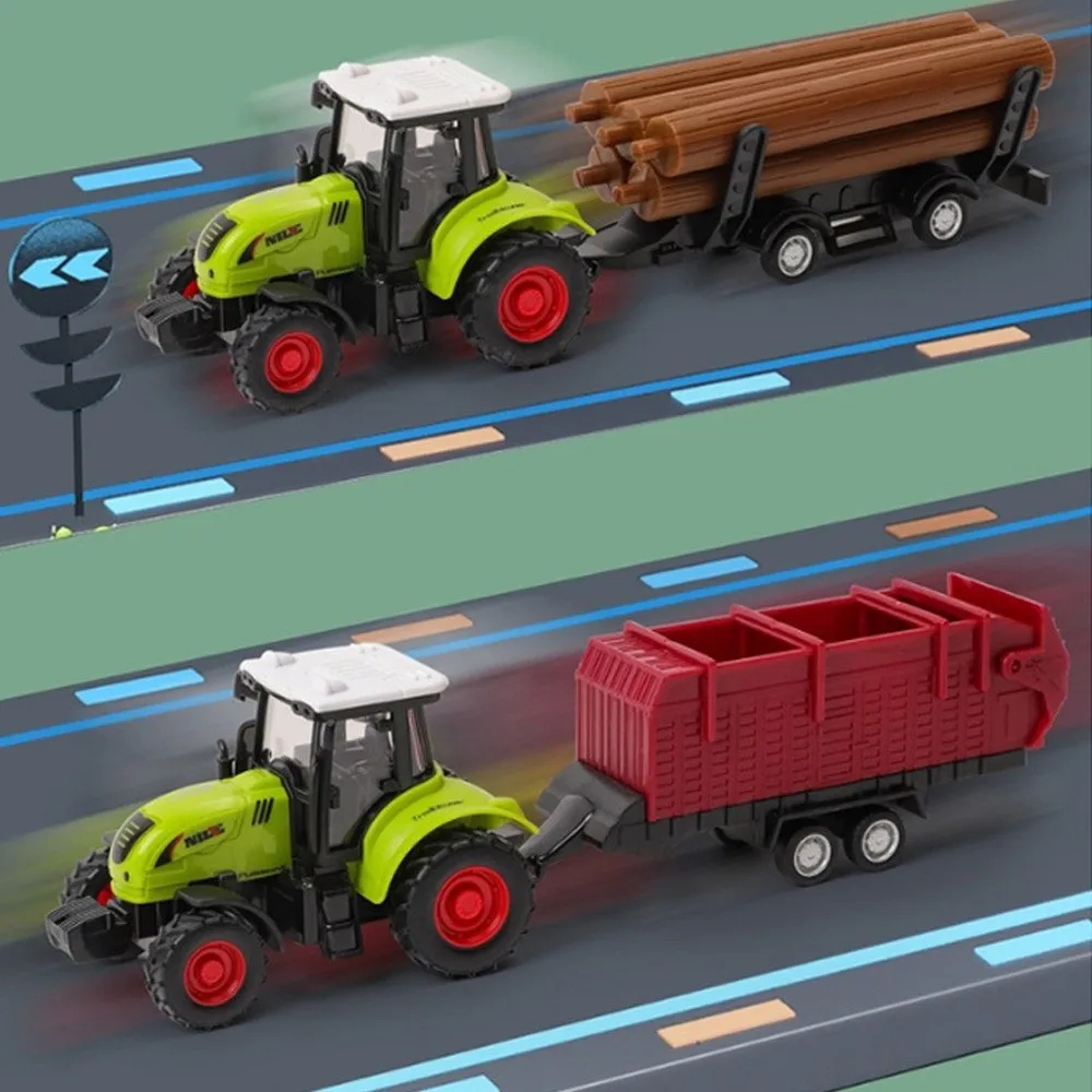 Funny Simulation Inertia Car Plastic Transport Pulverizer Model Farm Tractor Engineering Car