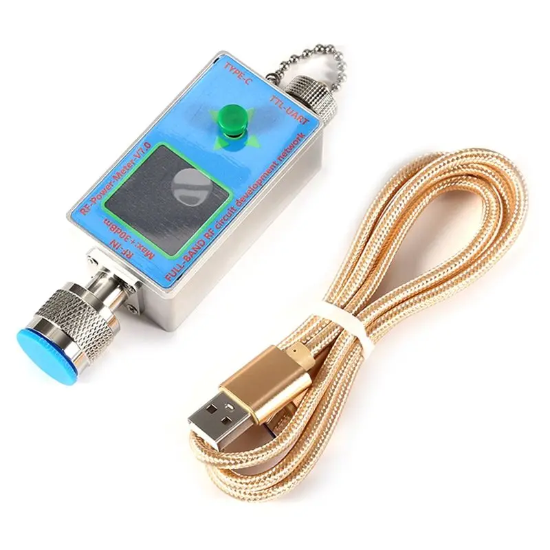 [NEW!A08R】 V7.0 RF Power Meter 10Ghz Power Detector 30Dbm Max Input, N-Type Connector, USB-C Port