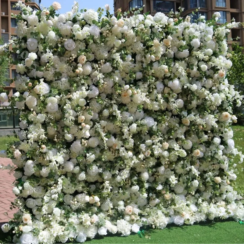 cloth bottom rose wall, wedding decoration, shopping mall window background, Internet celebrity clock in shopping mall