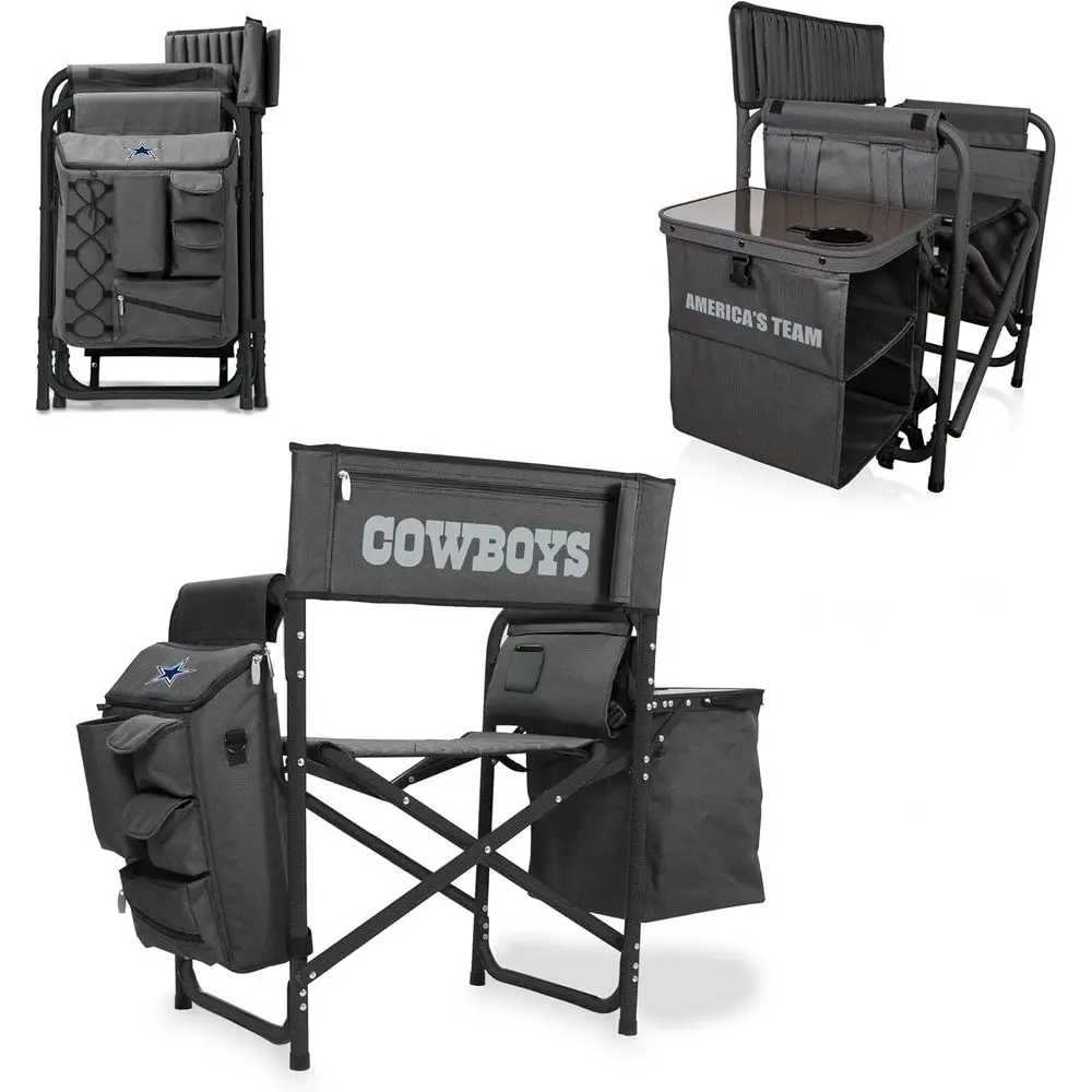 Silla de camping unisex para adultos NFL Fusion con mesa auxiliar y refrigerador suave, ideal para actividades en la playa, el césped y al aire libre