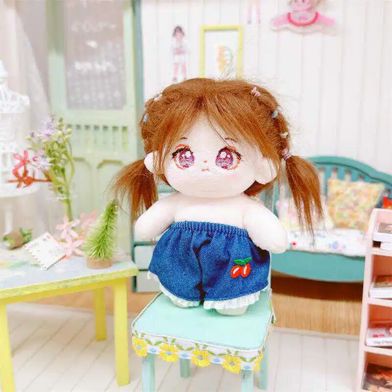 Kawaii Mini Idol Doll Pants, Cute Soft Stuffed Cotton Clothes, Naked No Repeat Plush Doll for Girls Fans Collection Gifts, 10cm