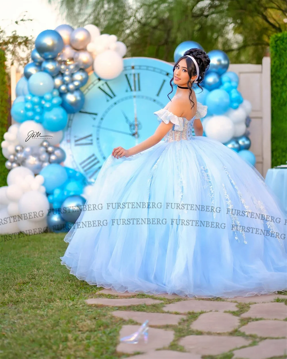 Fanshao Quinceanera Sweet Girl 16 Ball Gown Dresses Appliques Tulle Lace Up Pleat Backless Vestidos Robes De Soirée Customized