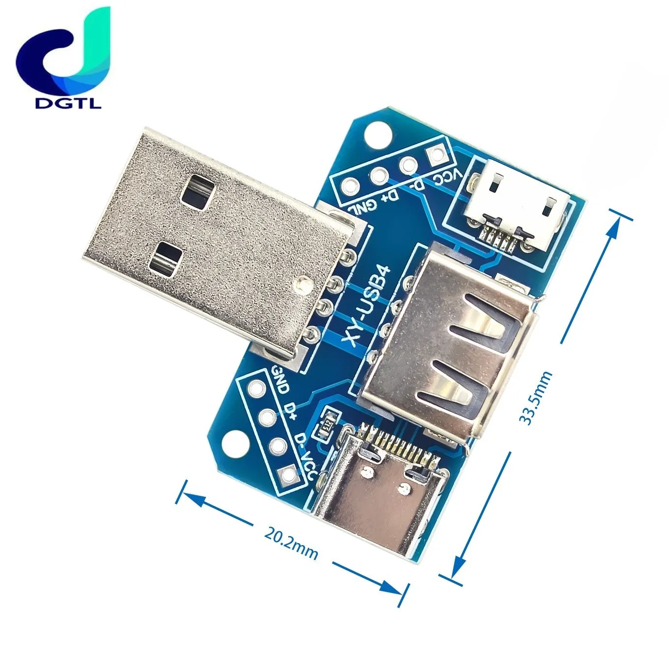 Переходник с USB на Type-c Micro USB 2,54-4P