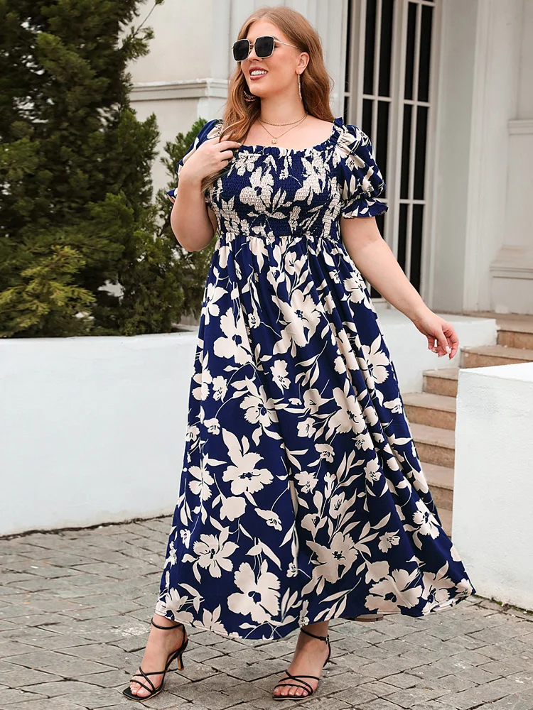 Beach Dress Plus Size Cotton Maxi Dresses With Sleeves Women's Plus Size  Maxi Dress Summer Casual