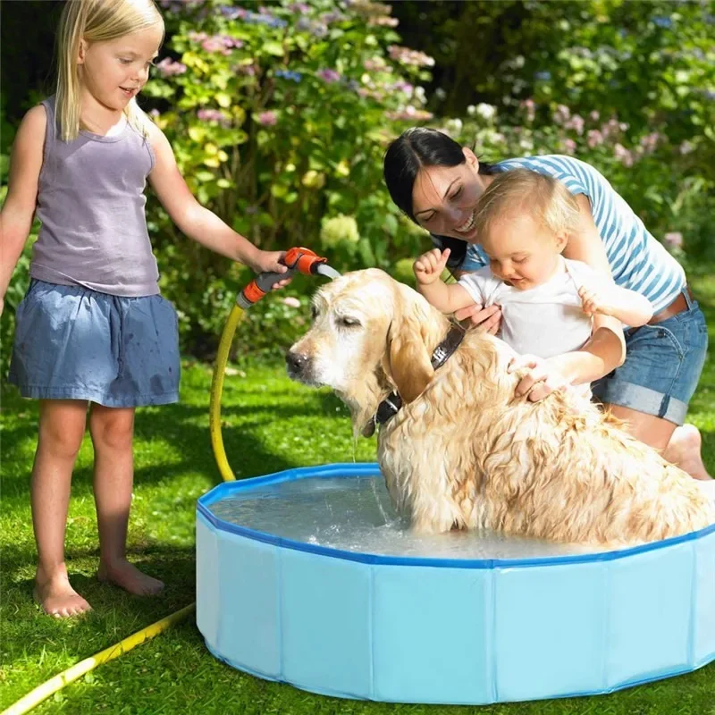 

Foldable Dog Pet Bath Bath Basin Children Pool Play Cooling Pad Summer Cool Dog Bath for Dogs, Cats and Children