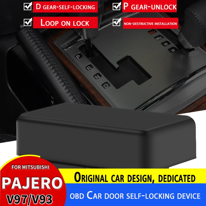 Dispositivo de auto-bloqueio da porta do carro, Mitsubishi Pajero, V97, V93, OBD adaptador, cabo Pajero, controle central, Driving Lock Acessórios