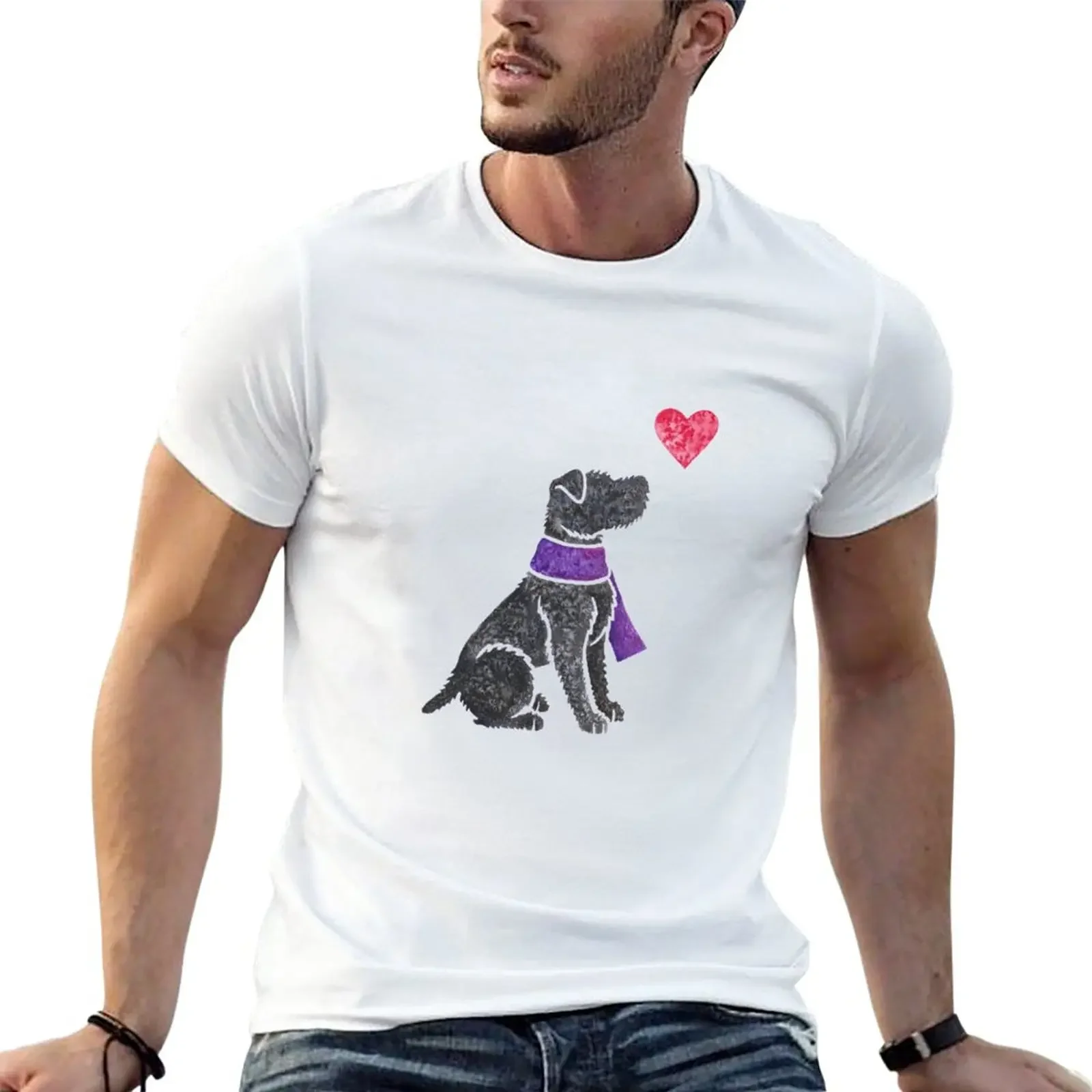 Watercolour Patterdale T-Shirt Short sleeve tee plus sizes animal prinfor boys t shirts for men graphic