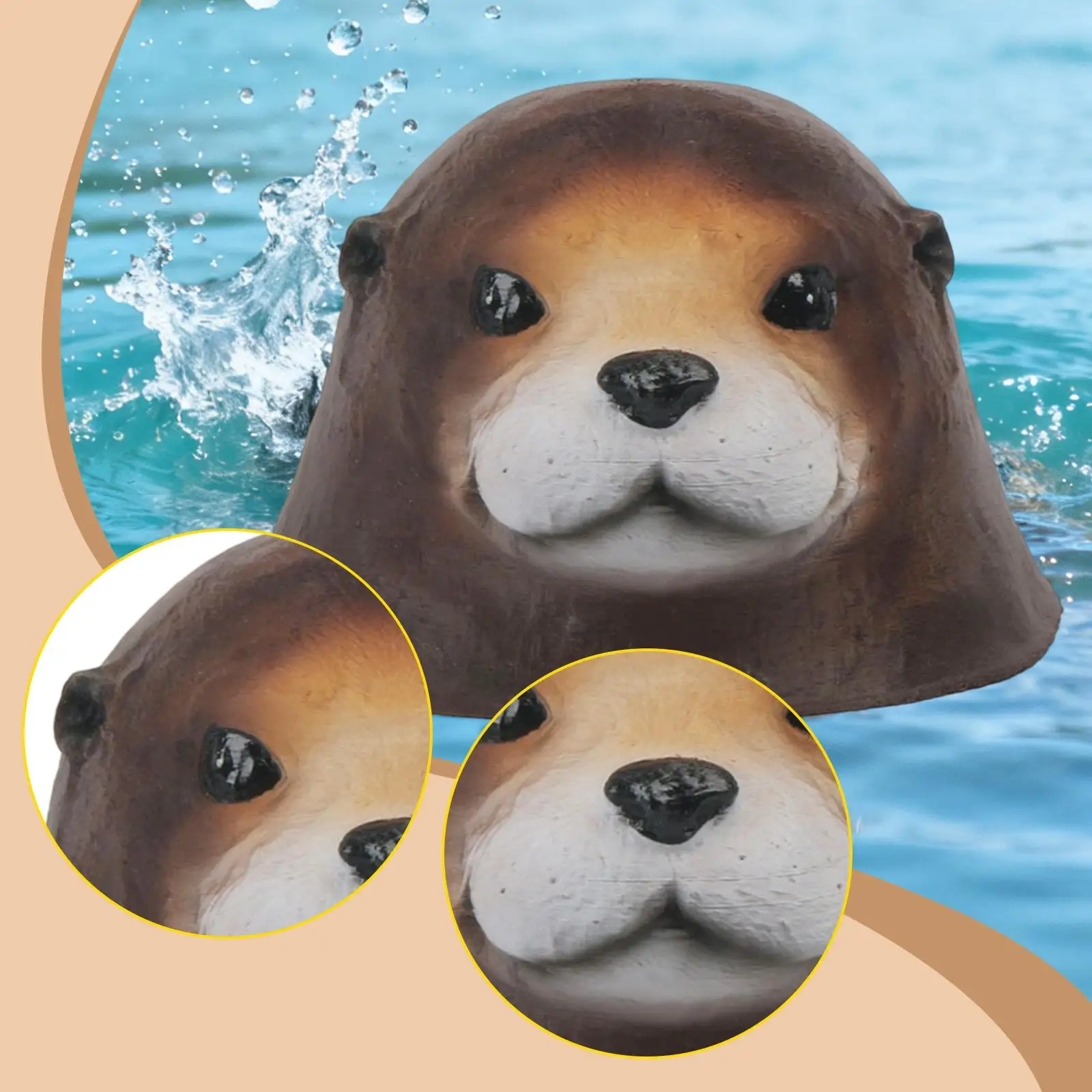 Figura decorativa cabeza foca flotante acuática para jardín y estanque - imagen 4