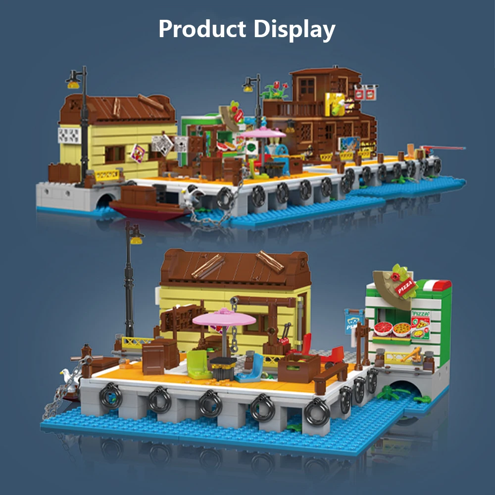 Creative Architecture Set Loading Dock Building Blocks Educational Assembly Display Gift for Boys Girls Collection