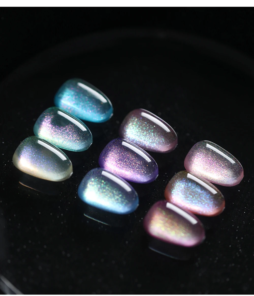 Vendeeni 9 Farben Perlmutt-Farbgel-Nagellack Glänzender Aurora-Effekt UV-Soak-Off-Gel-Lack Meerjungfrauen-Gel-Lack für Nagelkunst – Detail 9