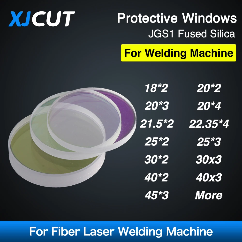 XJCUT Laser Welding Lens Protective Windows 18*2 20*2 30*2mm Optical Laser Protective Lens for 1064nm Fiber Welding Machine