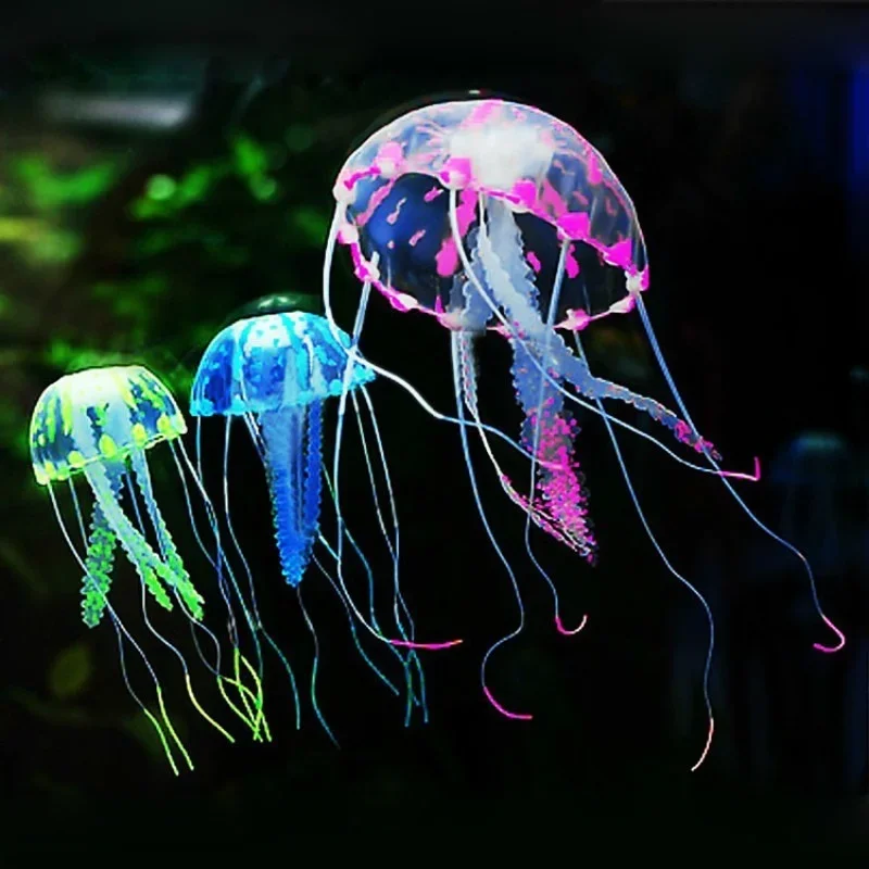 1PC Artificial Swim Luminous Jellyfish Aquarium Decoration Fish Tank Underwater Live Plant Luminous Ornament Aquatic Landscape