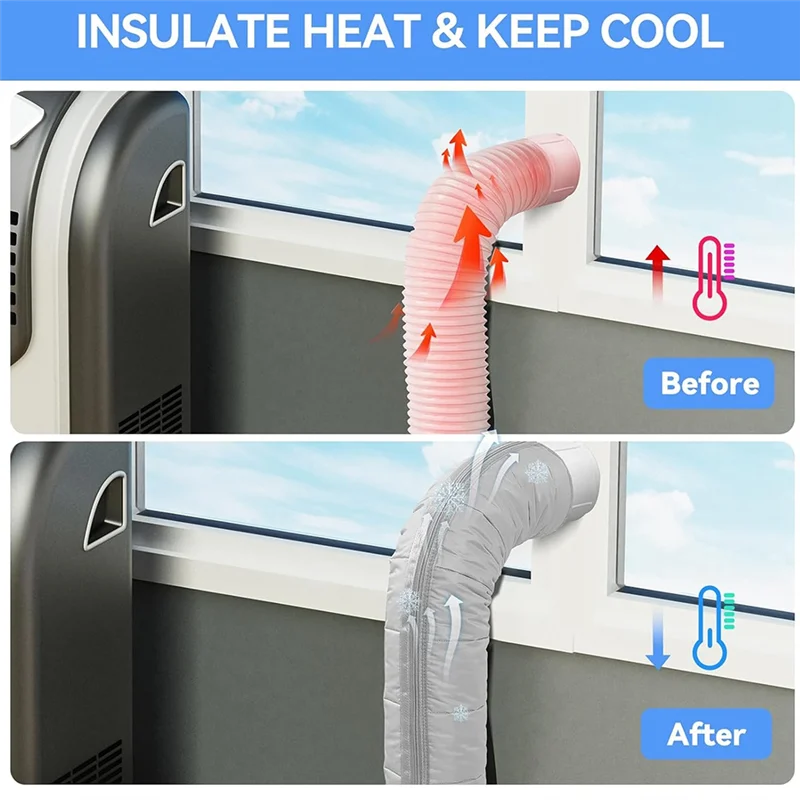 

【24-часовая распродажа】Карзина для портативного кондиционера, изолированная крышка для шланга переменного тока для снижения тепла