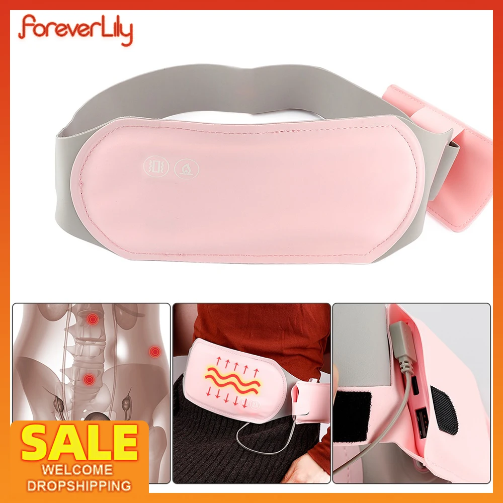 Washable Menstrual Heating Pad Electric Warm Lady Uterus Reduce Menstrual Stomachache Waist Pain Hot Compress 6 Modes Massager