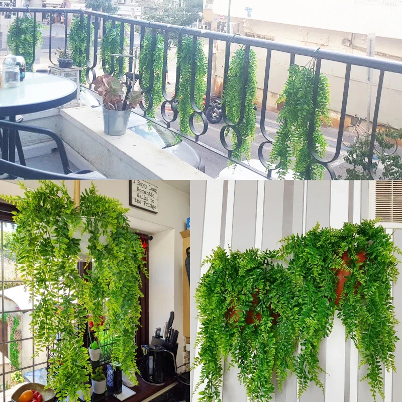 Artificial Plant Vines Wall Hanging Rattan Leaves Branches Fake Silk Ivy for Outdoor Garden Home Décor