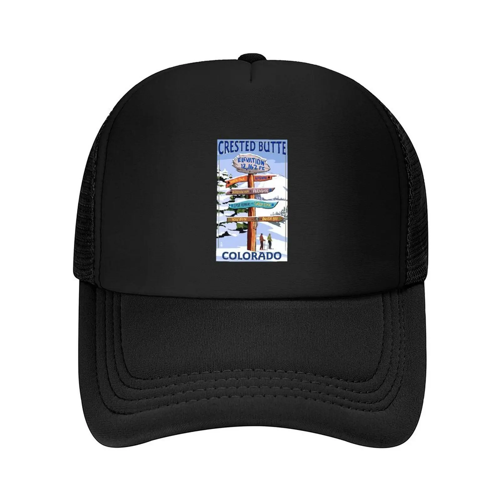 

Crested Butte Elevation Colorado Baseball Cap Vintage beach hat Trucker Cap Hat Luxury Brand Women's Hats For The Sun Men's