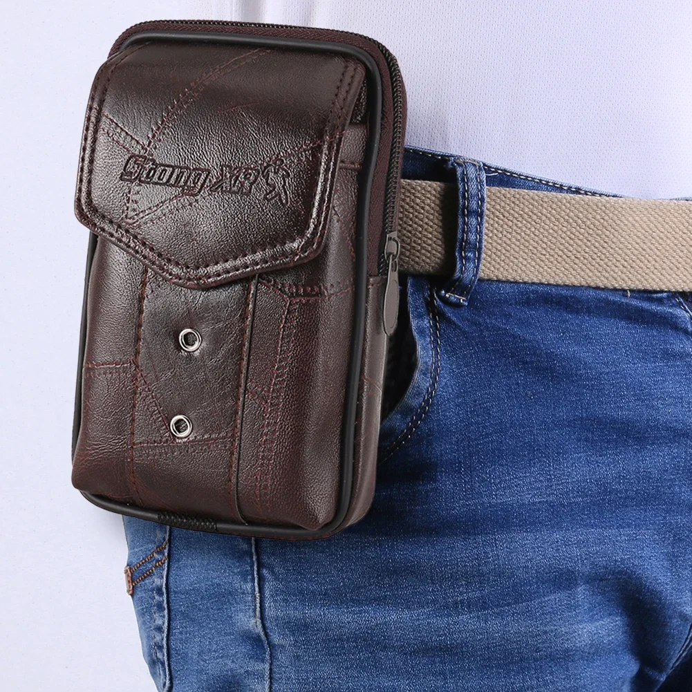 Genuine Leather Waist Packs Men Classic Texture Creative Delicate Design Travel Casual Fanny Bum Bag Phone Belt Pocket