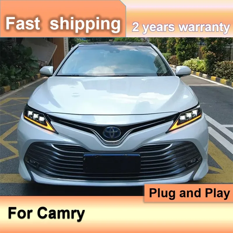 

Автомобильные аксессуары для фар Toyota Camry 2018-2022, фара Camry DRL, указатель поворота, линза проектора ближнего и дальнего света