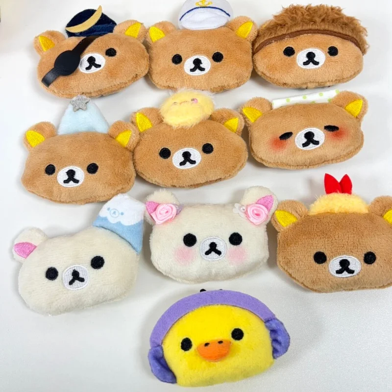 漫画リラックマの大きな頭のぬいぐるみブローチピンふわふわ動物茶色のクマキイロイトリぬいぐるみバッジピンバッグアクセサリー