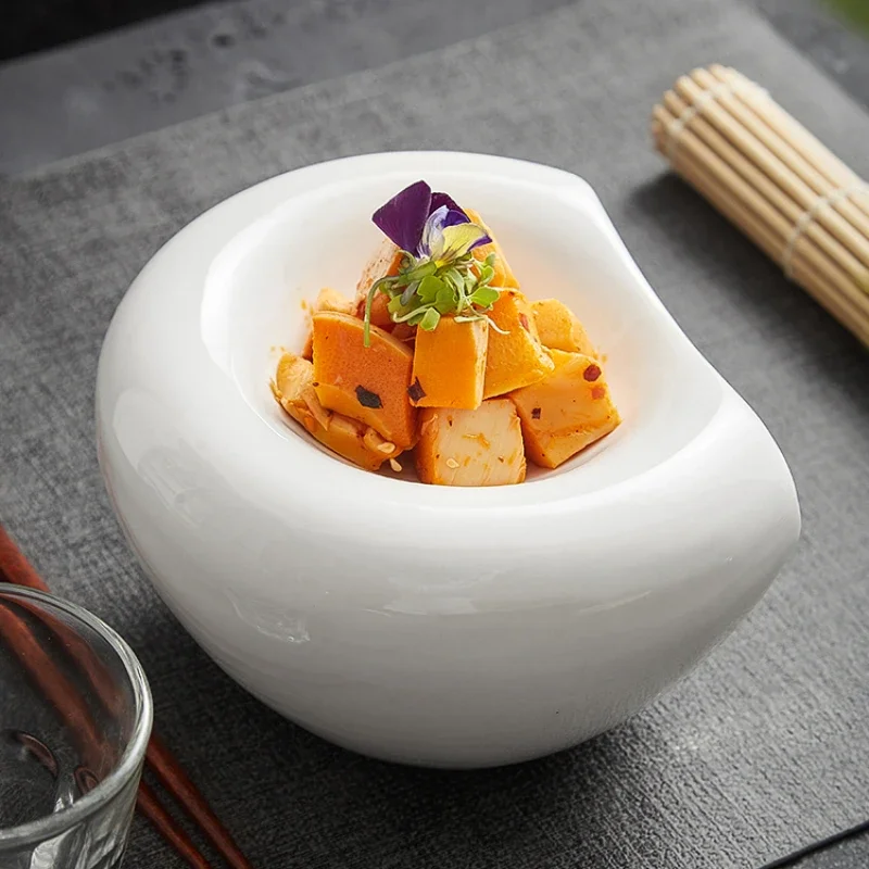 Ceramic French Dessert Table, High-end Hotel, Western Tableware, Molecular Cuisine Salad Plate Creative Position on The Plate