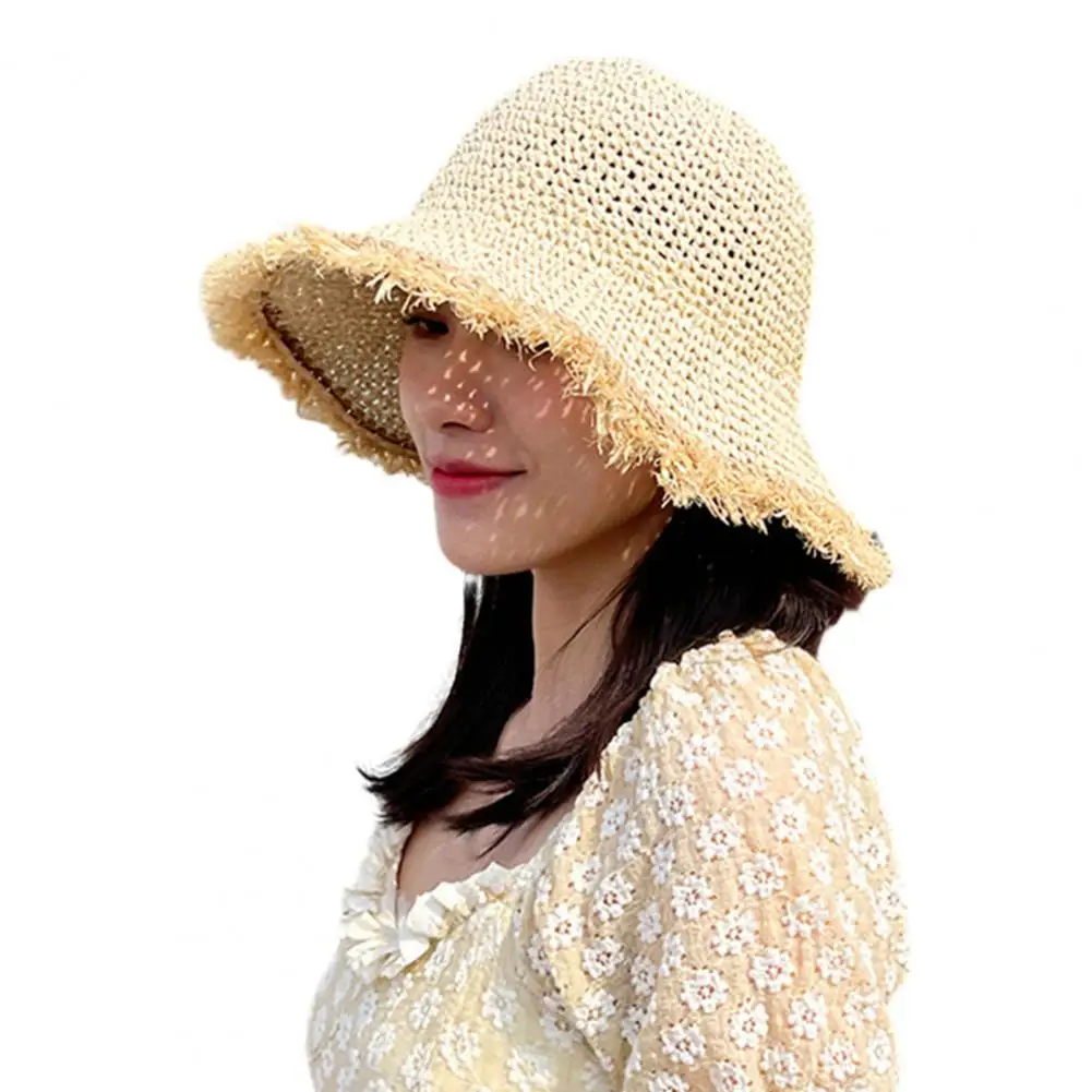 

Woven Bucket Hat Women Straw Sun Hat Fashionable Women's Wide Brim Straw Sun Hat for Outdoor Activities Style