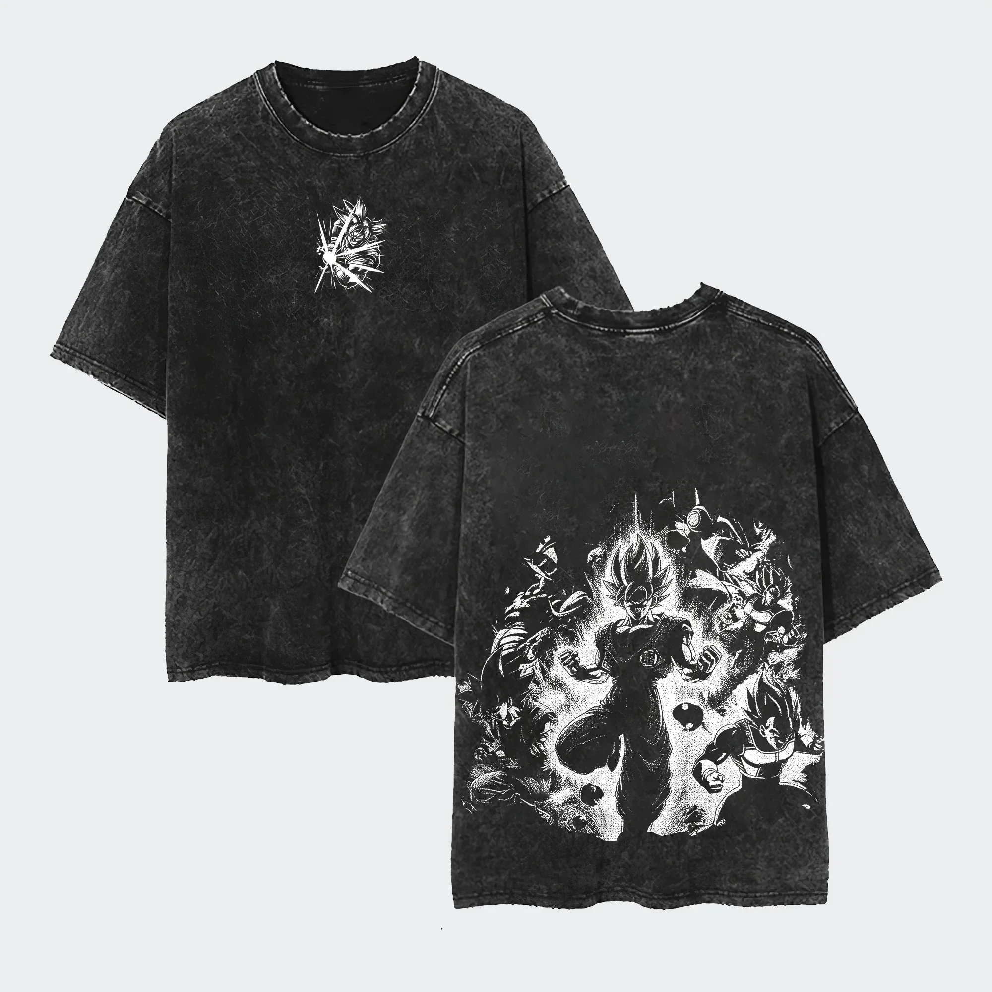 Anime Dragon Ball Cosplay Gewassen T-shirt Katoen Korte Mouw Tops Casual Sport Fitness T-shirt Mannen Vrouwen Harajuku Y2K Kleding