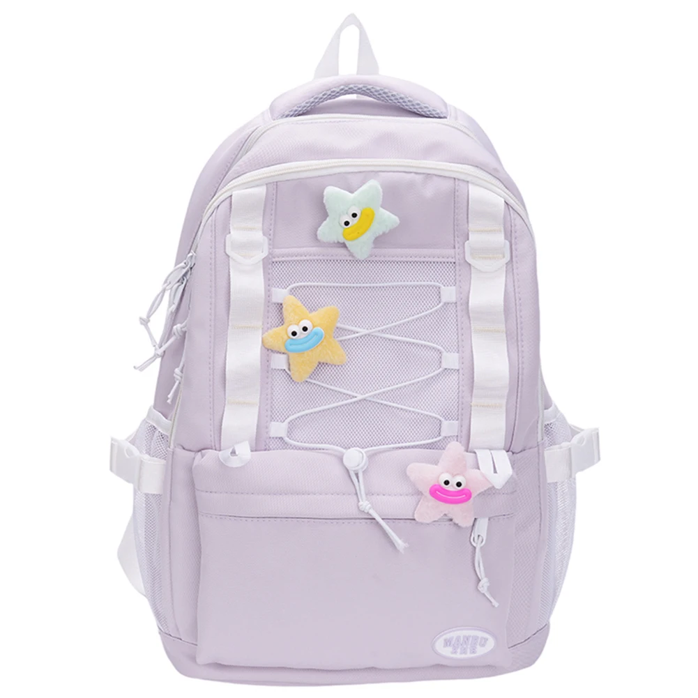 حقيبة ظهر للنساء متعددة الجيوب حقيبة مدرسية من النايلون ذات سعة كبيرة حقيبة ظهر للسفر والتنقل والعطلات