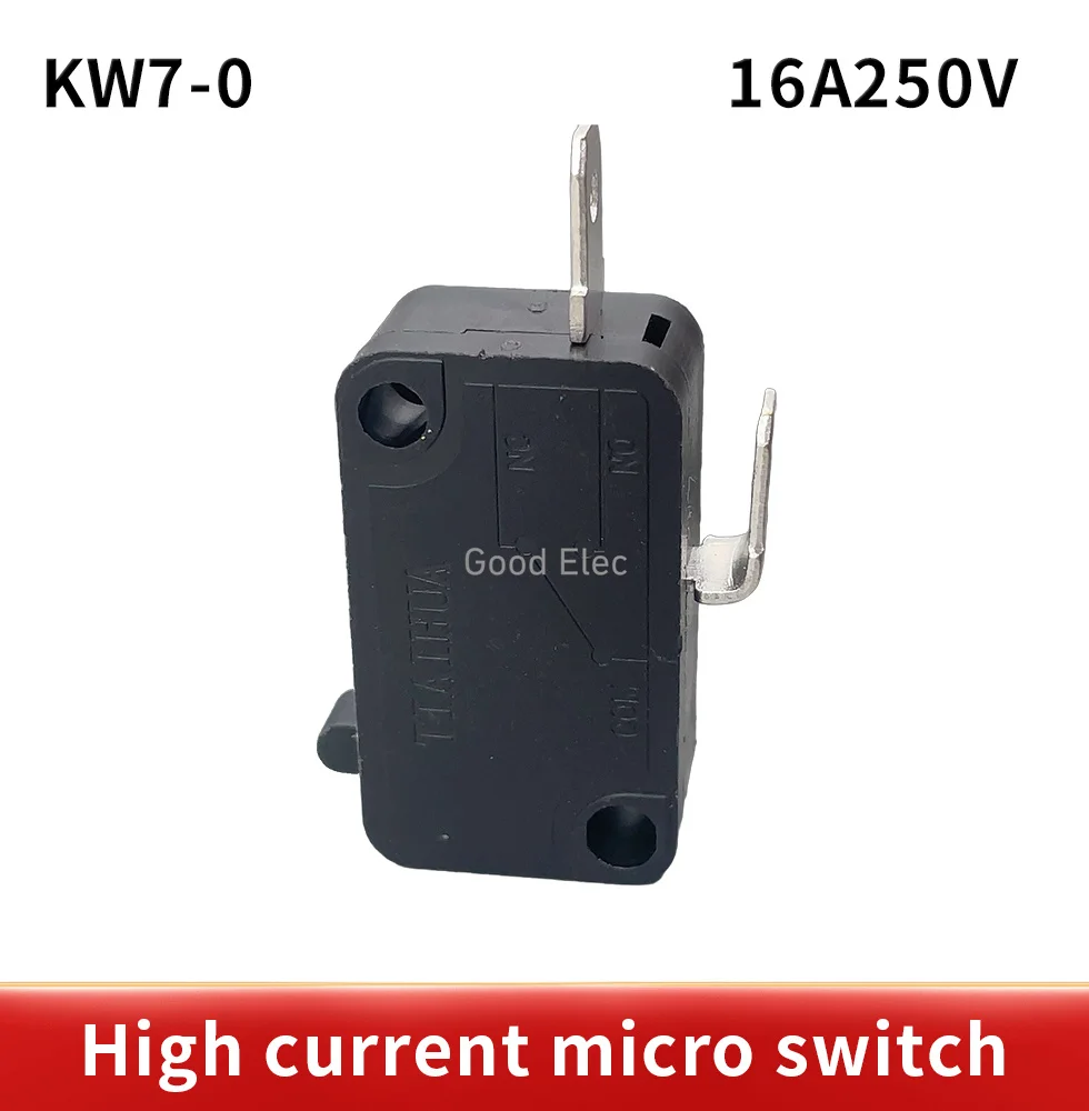 10pcs KW7-0 250VAC Micro Instantaneous Micro Switch 1NONC 3-Pin Micro Limit Switch Touch Button Switch Black