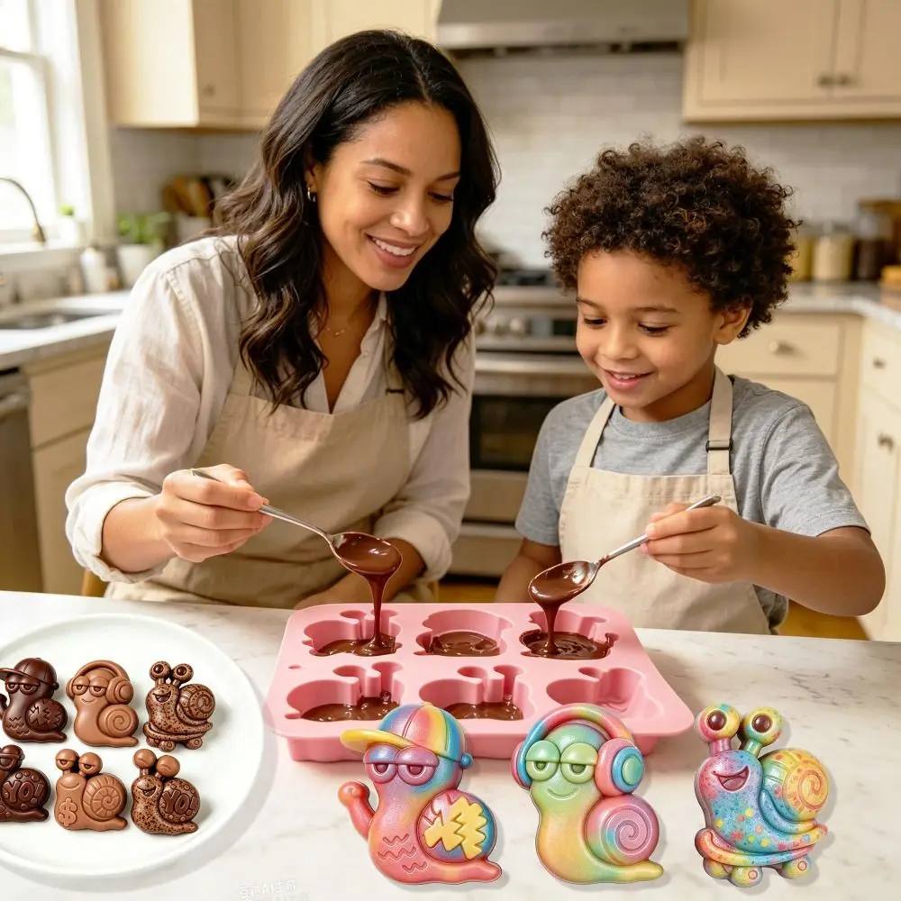 New Snail Shaped Mousse Cake Mold Reusable Flexible Chocolate Dessert Mold 6 Options Non-Stick Baking Mould Homemade Candy