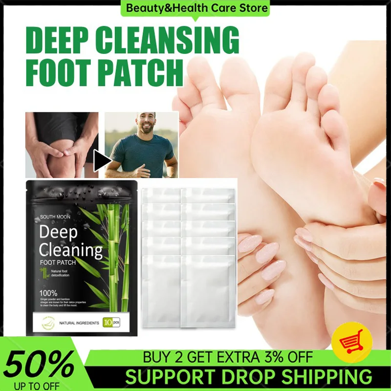 Detox Foot Patches Stress Relief Feet Sleep Detox Sticker Foot Skin Toxins Detoxification Deep Cleaning Foot Care Herbal Patch