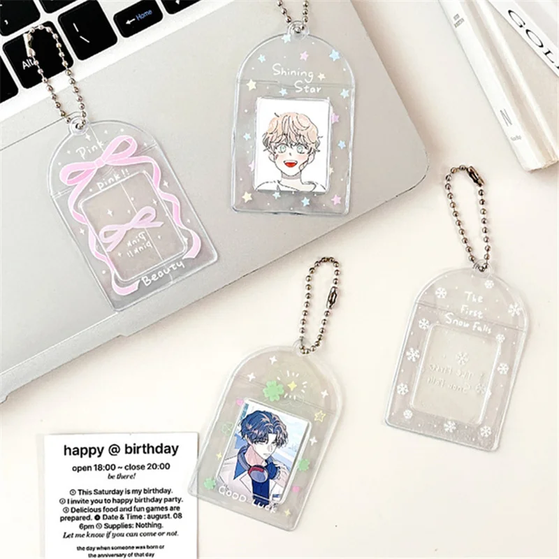 1 Inch Transparent ID Photo Card Holder Mini Postcard Decorative Frame Idol Album Photo Card Holder Collectible Card Display