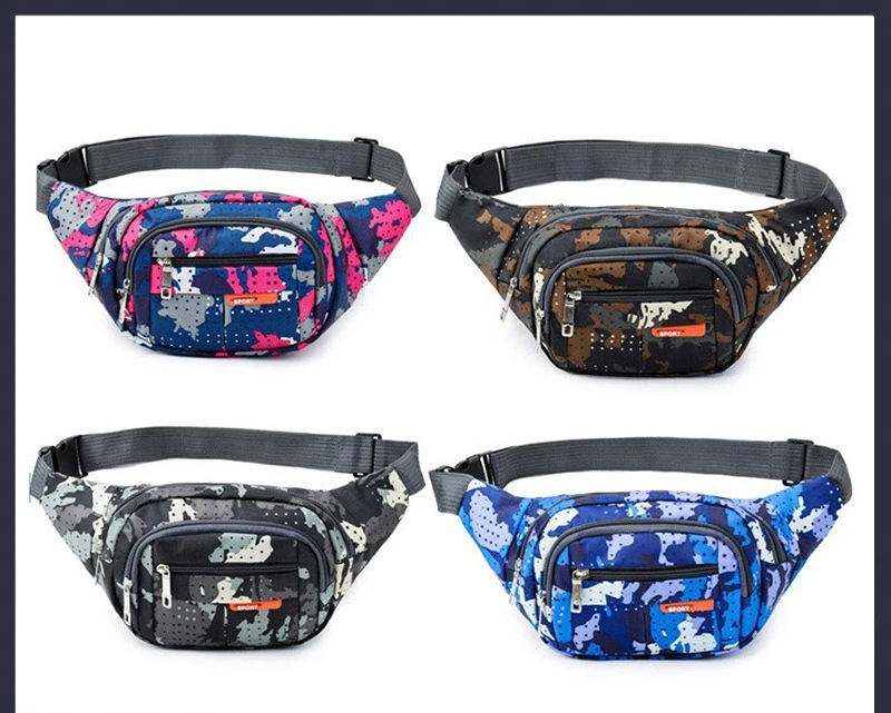 

Oxford cloth waist bag mobile phone change storage shoulder crossbody bag matching color wear chest bag