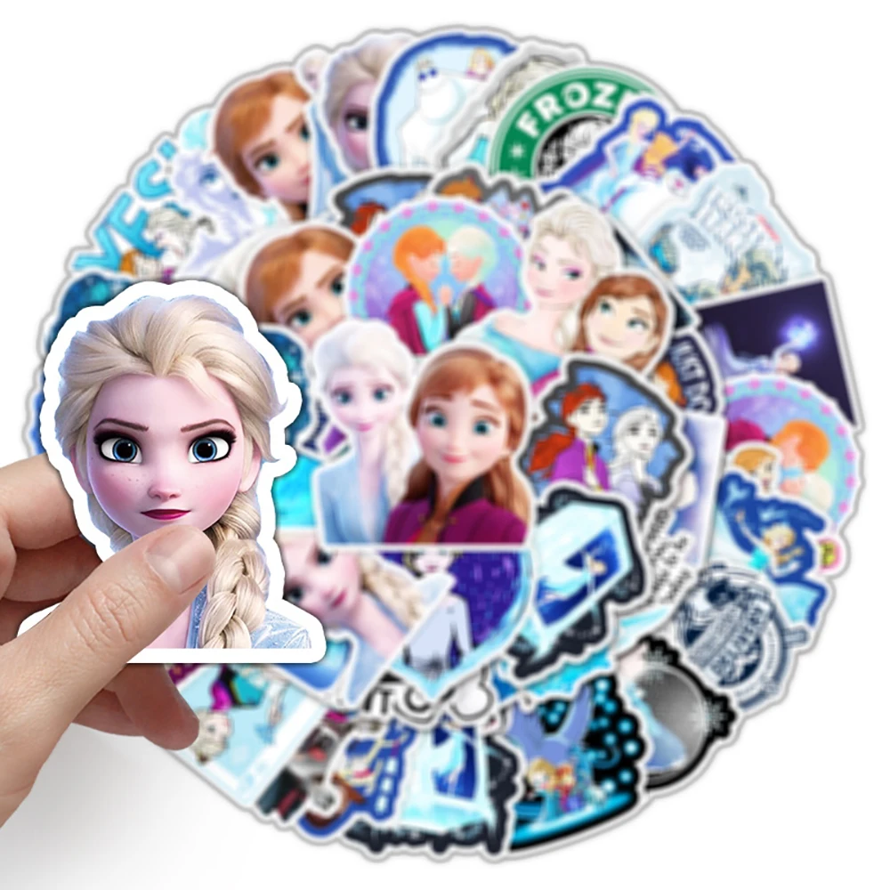 10/30/50PCS Disney Frozen Princess Stickers For Girls Cute Cartoon Decals DIY Luggage Phone Skateboard Laptop Notebook Bike Toys