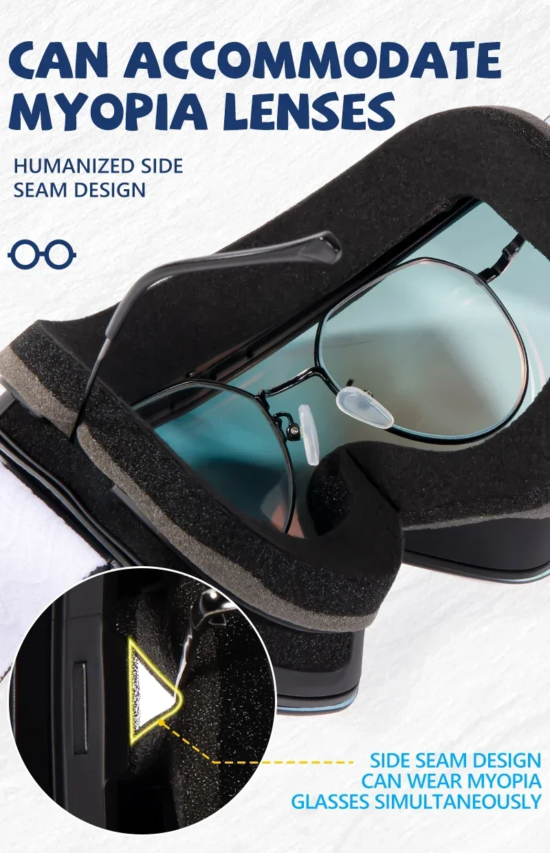 Kapvoe Photochrome Skibrille, magnetische Antibeschlaggläser, UV400-Schutz, für Herren und Damen, Skibrille, Schnee-Sonnenbrille, Sportbrille – Detail 14