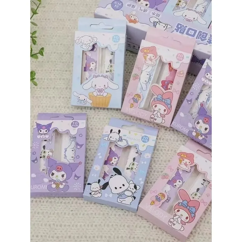 Sanrio Kuromi Adhesive Bandages Cartoon Anime Action Figures Hello Kitty Cinnamoroll Q Figural Cute Medical Products Decoration