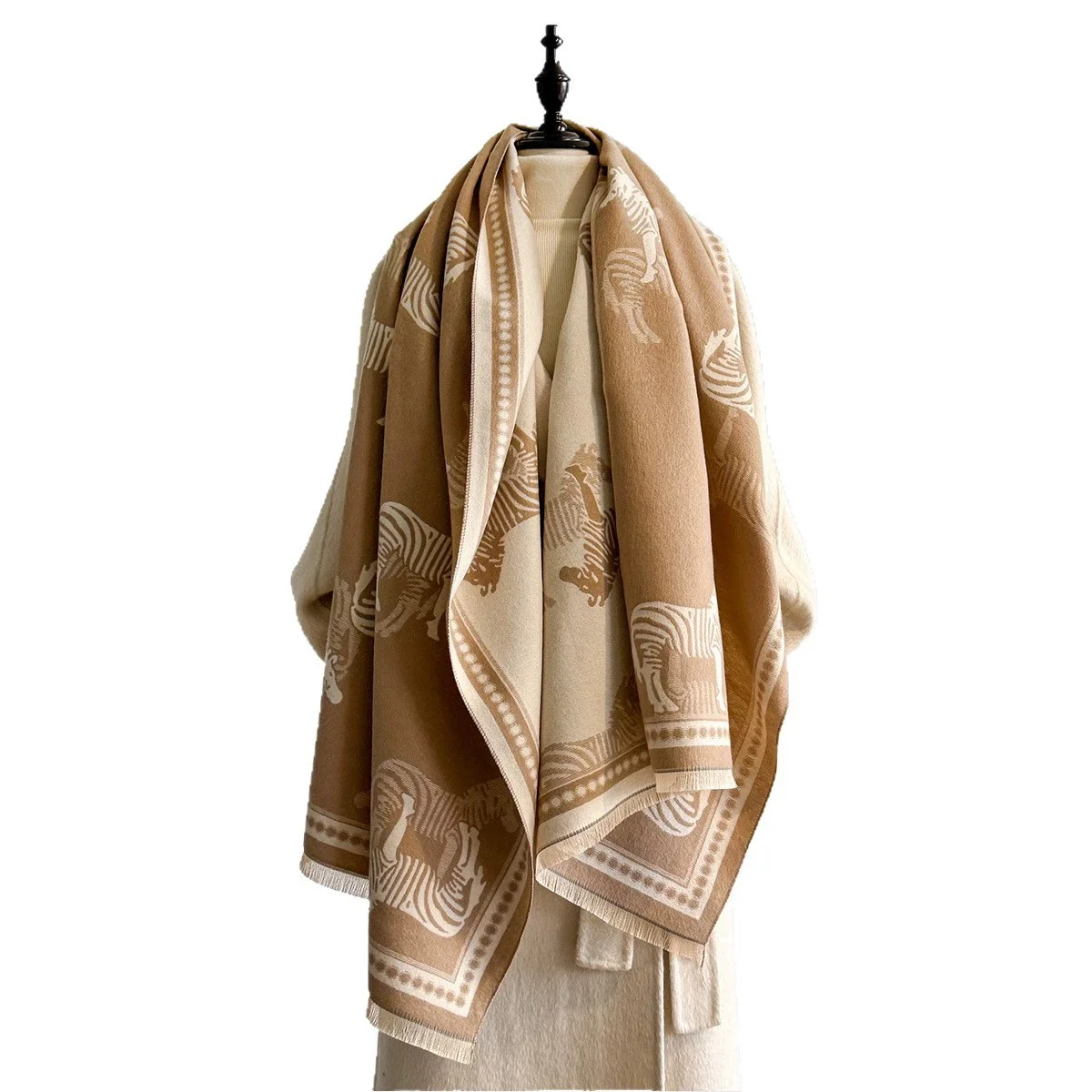 وشاح شتوي من الكشمير الصناعي للجنسين - تصميم دافئ وعصري مع ملابس في اتجاهين، فائق النعومة وعملي للأيام الباردة #4