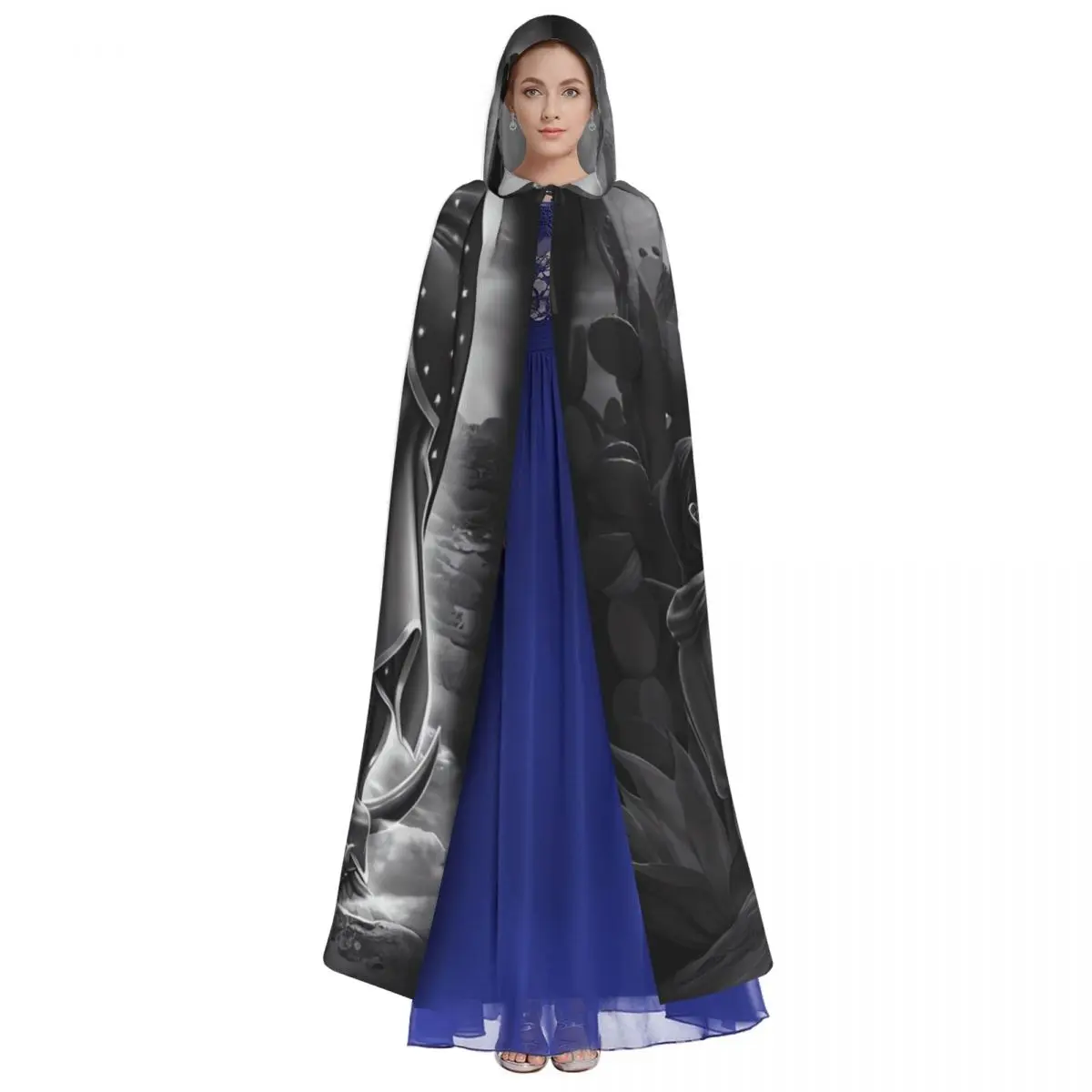 Lady Of Guadalupe Virgin Mary Dark Hooded Cosplay Costume Halloween Adult Long Party Cape