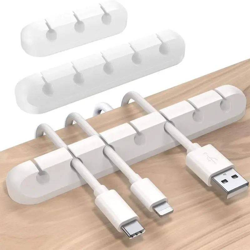 Round USB Cable Clip Winder Organizer 3PCS Multi-use Charger Cord Holder Desktop Tidy for Home Office Outdoor Travel