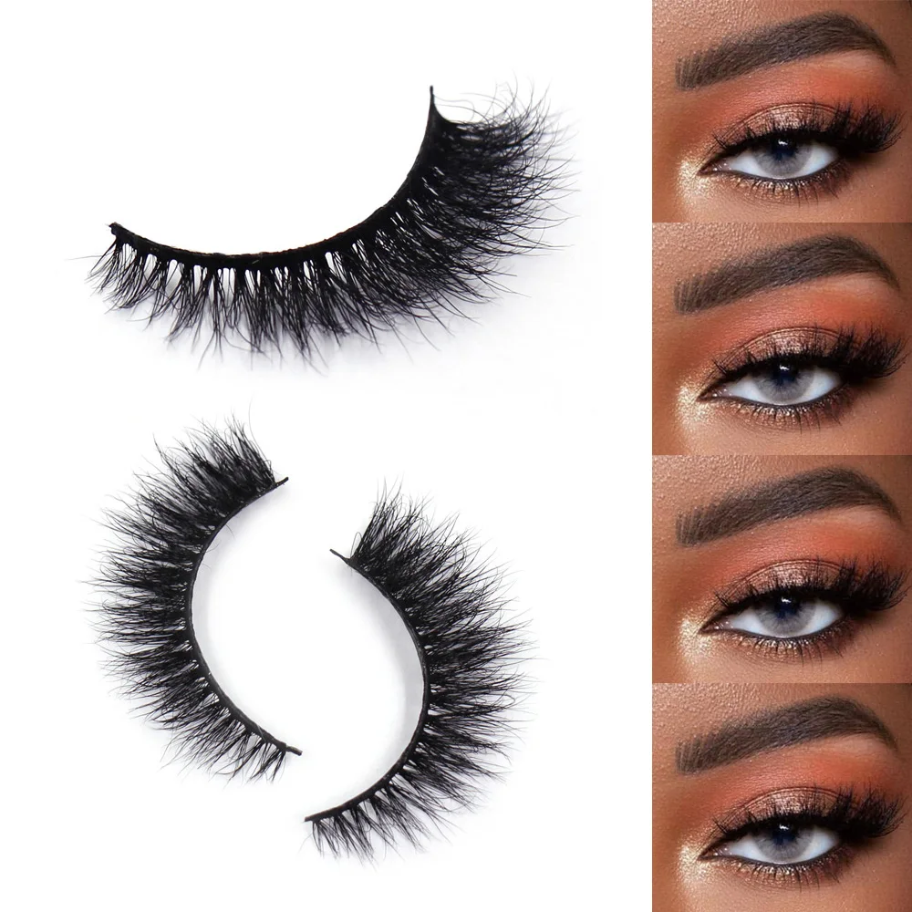 Cils en vison 3D 10mm-14mm, courts, naturels, 100% sans cruauté, cils artificiels en vison 3D, cils moelleux, doux et légers pour le maquillage