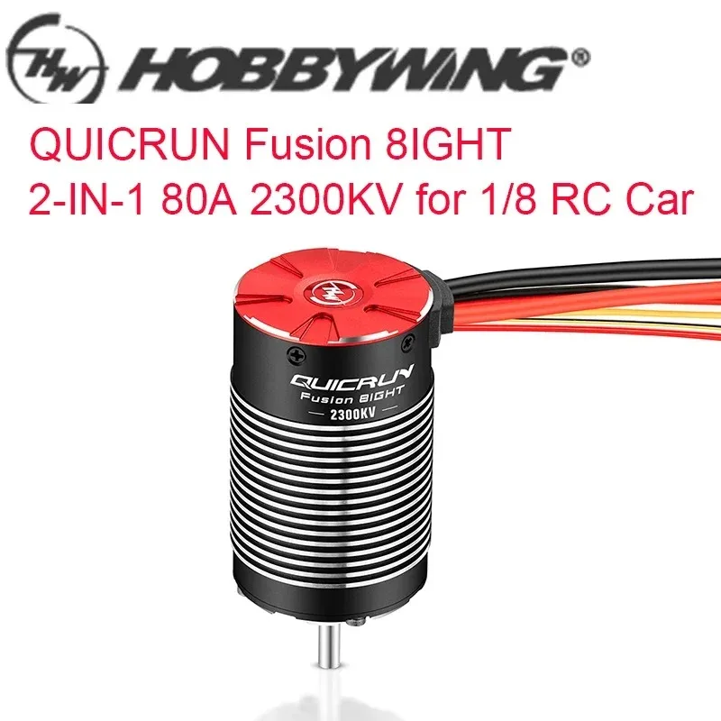 Hobbywing QuicRun Fusion 8IGHT 2-IN-1 80A 2300KV Brushless Sensored Motor ESC Integrated for 1/8 RC Climbing Crawler Car